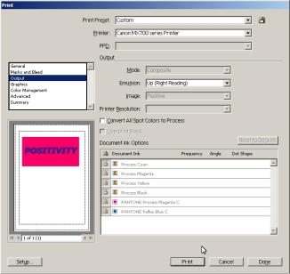 Print Dialogue box greyed-out